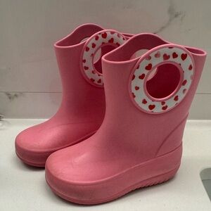 Kids Pink Rain & Snow Boots with Easy Grab Handles